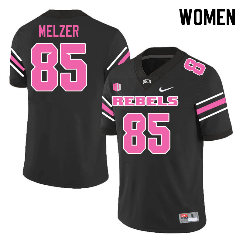 Women #85 Konner Melzer UNLV Rebels College Football Jerseys Stitched-Black